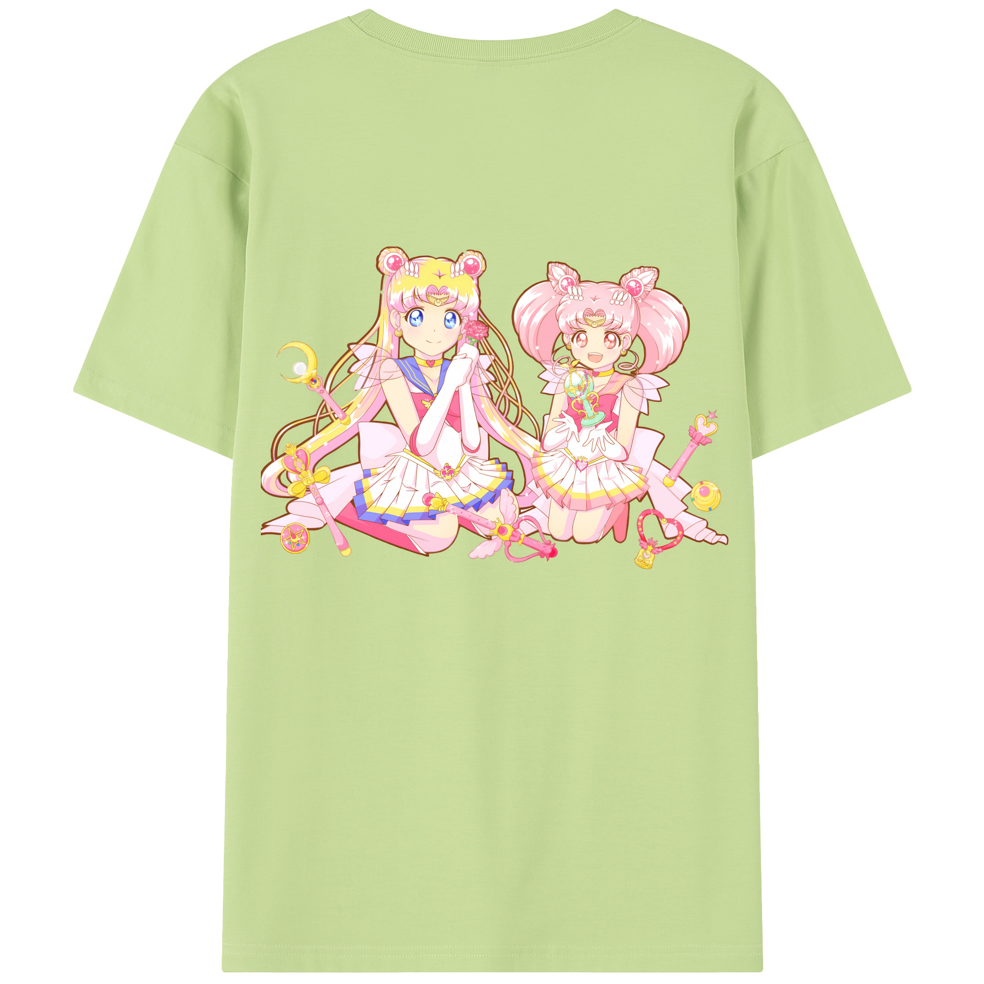 （画像用） 美少女戦士セーラームーン 月野 うさぎ つきの うさぎ Sailor Moon Tsukino Usagi 綿100％半袖Tシャツ（背面プリント）